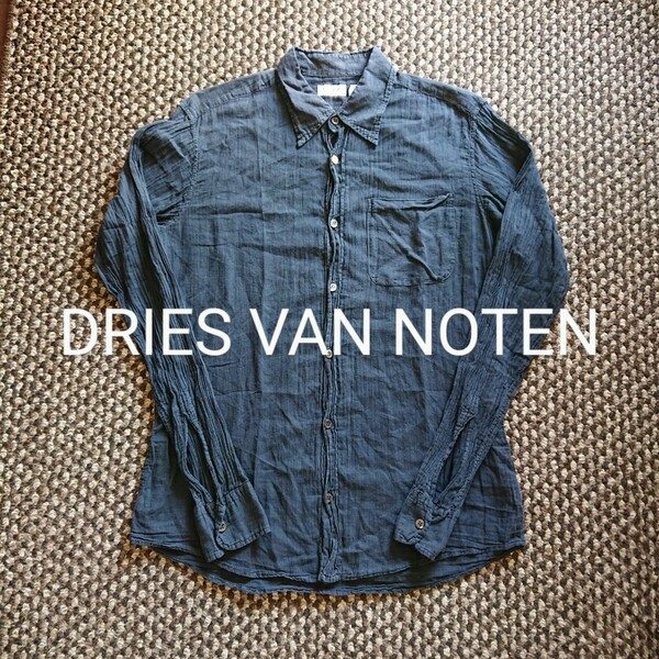 DRIES VAN NOTEN シャーリング デザインストレッチシャツ ドリスヴァンノッテン