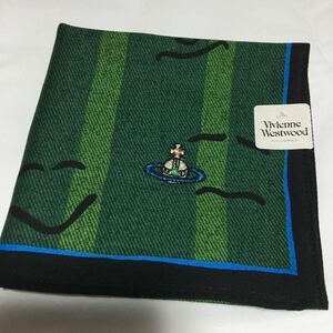 vivienne westwood ヴィヴィアンウエストウッド ハンカチ グリーン系 刺繍 未使用B