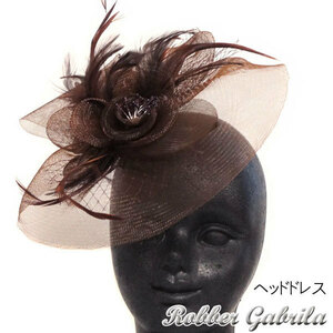  head dress tea color / classical rockabilly lock n roll party hair accessory Brown hair ornament cocktail hat 