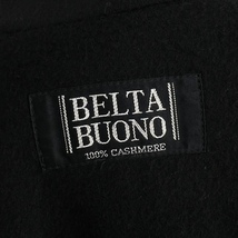 BELTA BUONO ベルタボーノ 高級 上質 総カシミヤ 100% ステンカラー ボタン ロング コート 裏地付 秋冬 レディース 11号 L 黒/ブラック_画像6