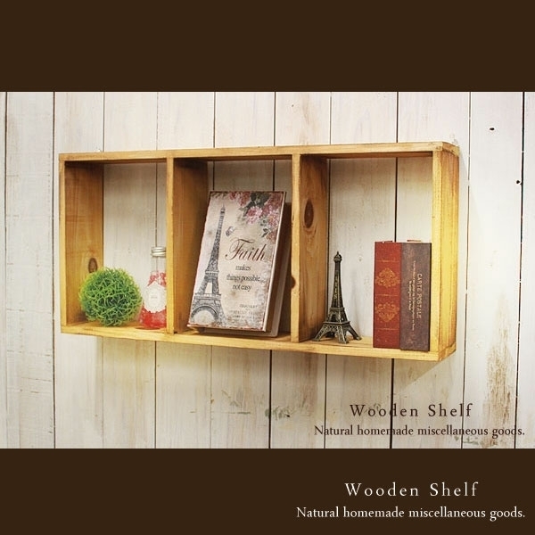 [Free Shipping] Handmade antique finish wall shelf, wooden shelf, natural, Handmade items, furniture, Chair, shelf, Bookshelf, Shelf