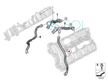 BMW F01 F02 E70 X5 E71 X6 クランクケース ベンチレーションホース ブローバイホース(シリンダー5～8番) 750i 750Li 50iX 11157575641_画像2