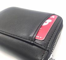 ミニ財布 コインケース カードケース 小銭入れ メンズ レディース ボックス型 本革 黒 ブラック_画像9