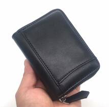 ミニ財布 コインケース カードケース 小銭入れ メンズ レディース ボックス型 本革 黒 ブラック_画像10