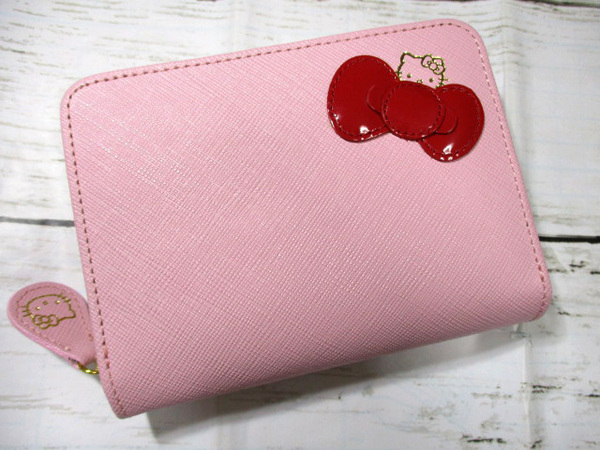 新品 財布 レディース 二つ折り ラウンド ハローキティ 本革 大容量 とっても可愛い エレガンスシリーズ サンリオ公式 正規品 ピンク1点