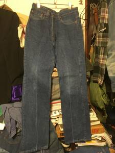 2202ビンテージ80～90'sアメリカUSA製Levi'sリーバイス517濃色デニムDENIMレッドREDタブ フレア ジーンズW33ブーツカットOLDオールド色落ち