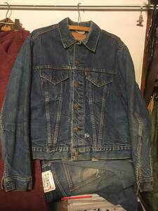 2202ビンテージ60’sLEVI'Sリーバイス70505-0317裏ブランケットBIGビッグEデニムDENIMジャケットOLDオールド4thジージャンBIG USED古着 3rd