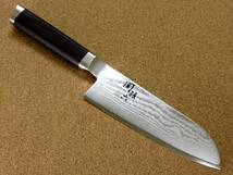 関の刃物 小三徳包丁 14.5cm (145mm) 貝印 関孫六 ダマスカス ステンレス複合材 家庭用 肉 魚 野菜切 小ぶり両刃万能包丁 文化包丁 日本製_画像2