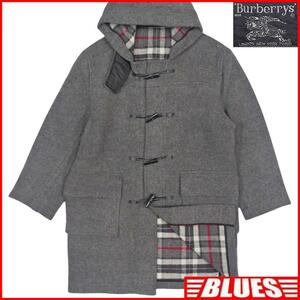  быстрое решение * Британия производства BURBERRY* мужской XS негодный версия полупальто "даффл коут" Burberry znoba проверка серый длинное пальто внешний кривошип кнопка 