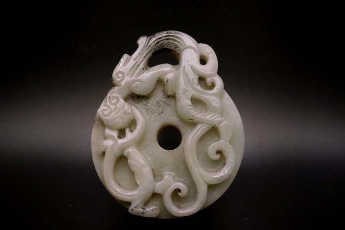 22500円高価買蔵 直売所 中国骨董品 砡石 福字龍鳳玉壁 美術品 中国