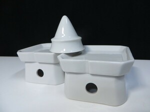  domestic production household Shinto shrine ceramics #. salt set #. vessel & three . pcs # 2.5 size 