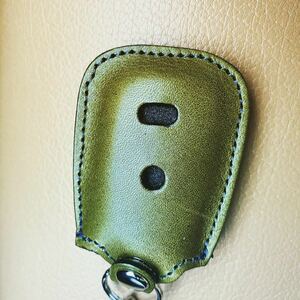  Copen key case green original leather 