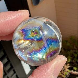  natural Iris quartz sphere 3 crystal rainbow Rainbow 