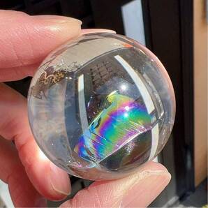 天然アイリスクォーツ スフィア 4 水晶 虹 レインボー