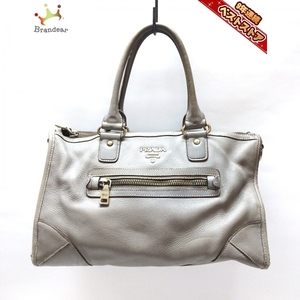 Prada PRADA Handbags-Leather Gray Leather Tag Bags, Bag, bag, Prada in general, Handbag