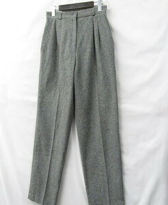 80s~ HABERDASHER size 11 W28~nep wool slacks pants 2 tuck center Press gray lady's old clothes Vintage 1F2202