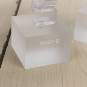 非売品？ BABY-G 純正スタンド 高 3個セット クリアホワイト ☆角度調整可能 台高さ3㎝ 全体高さ12㎝①の画像4