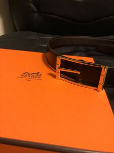 【送料無料】未使用　HERMES エルメス トゴ×ボックスカーフ 革ベルト ゴールド金具