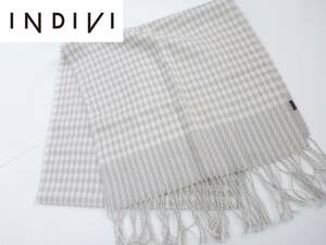  beautiful goods INDIVI Indivi Indy bi* gray ju series × white lady's muffler 