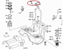 #〇W221 C216 W218 X218 C218 W219 W204 X204 W203 R230 W463 R230【ベンツ純正品】燃料キャップ・取付リベット A2214700705＋A0019902392_画像2