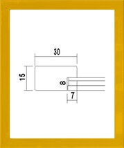 OA額縁 ポスターパネル 木製フレーム カラーパネル UVカットPET付 5906 B1サイズ 1030X728mm イエロー_画像1