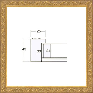 正方形の額縁 樹脂製フレーム アクリル仕様 8201 300角 （ 30角 ）サイズ アンティークゴールド