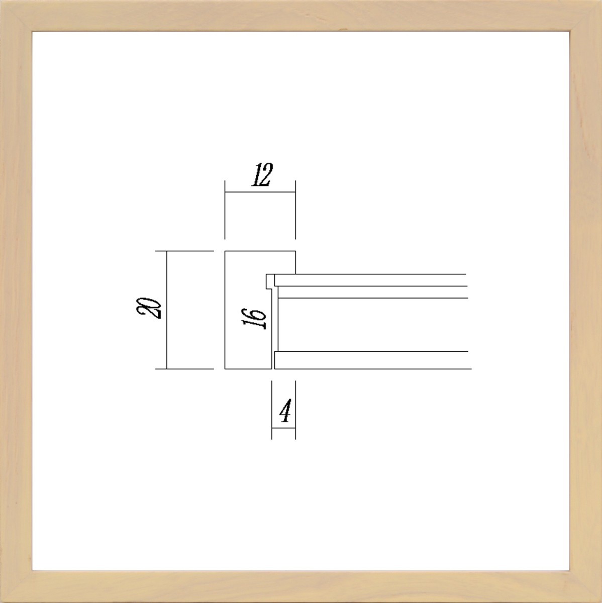正方形の額縁 木製フレーム オーク17 450角 （ 45角 ）サイズ ホビー、カルチャー アート用品 額縁 compupart.com.sv
