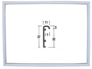 油彩額縁 油絵額縁 アルミフレーム サイズF0 P0 M0 「アフィックスO型」 ウッドホワイト