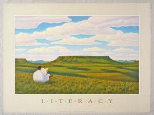 Art hand Auction Affiche d'art américaine Literacy de Monte Druck. Disponible à la livraison en format de feuille 78x58cm., ouvrages d'art, peinture, autres