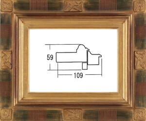 油絵/油彩額縁 木製フレーム 手作り ハンドメイド 6231 サイズ F50号 ゴールド