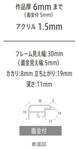 正方形の額縁 アルミフレーム CF面金付 ビター サイズ700画_画像3