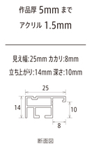 オーダーフレーム 別注額縁 デッサン用額縁 アルミフレーム モントレ ビター 組寸サイズ1700_画像3