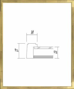 デッサン用額縁 木製フレーム アクリル仕様 7513 半切サイズ ゴールド