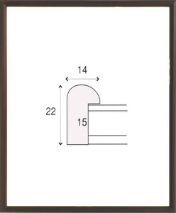 デッサン用額縁 木製フレーム UVカットアクリル付 6700 半切サイズ ブラウン