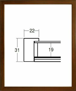 デッサン用額縁 木製フレーム 5660 四ッ切サイズ ブラウン