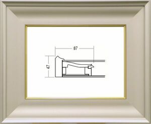 油絵/油彩額縁 木製フレーム 3407 アクリル付き サイズ P10号 シャンパン ゴールド