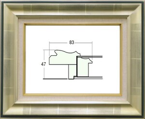 油絵/油彩額縁 木製フレーム 9292 サイズ P12号 シルバー 銀