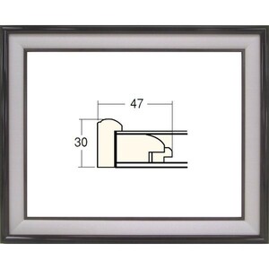 和額縁 木製フレーム アクリル仕様 4822 サイズ F10号 タメ塗/グレー