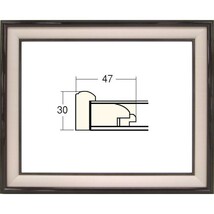 和額縁 木製フレーム アクリル仕様 4822 サイズ F6号 タメ塗/ベージュ_画像1