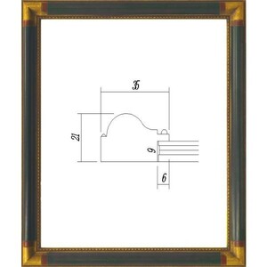 デッサン用額縁 木製フレーム アクリル仕様 7510 小全紙サイズ アンティークグリーン