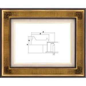 油絵/油彩額縁 木製フレーム 高級額縁 アクリル付 7102 サイズ F20号 ゴールド