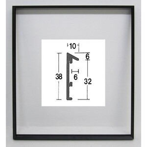 油彩額縁 油絵額縁 アルミフレーム 仮縁 正方形の額縁 サイズF100 P100 M100 S80 「仮縁STD」 ブラック