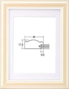 遺影額縁 木製 5875 八〇サイズ クリーム