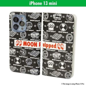 送料200円　MOON Equipped iPhone 13 mini フリップ ケース [MQG195-13M]　MOONEYES