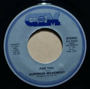 Soul/Funk◆Superior Movement - For You / Be My Cinderella◆マイナーレーベル◆7inch/7インチ/試聴可/超音波洗浄