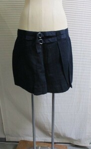 athe spring sa Bruno cotton flax skirt size 38 navy blue navy vanessa bruno