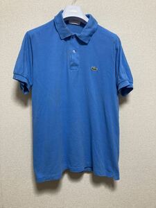 70's 80's フランスラコステ フレンチラコステ CHEMISE LACOSTE ヴィンテージ ポロシャツ 鹿の子地 ポロシャツ フランス製 5 青