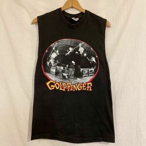 90’S ゴールドフィンガー GOLDFINGER ノースリーブ M ブラック パンク ヘインズHanes HEAVYWEIGHTタグ