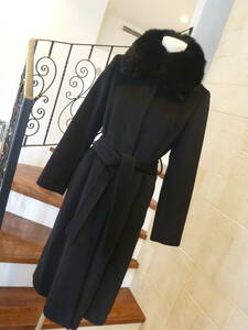  очень красивый товар Anne ke-to(en quete) * прекрасное качество роскошный мех прекрасный линия длинное пальто 9 M соответствует 