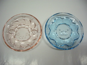 複数有◆ミスタードーナツ 非売品◆ミスド ポンデライオン フレンチウーラー ガラス 小皿 2枚set